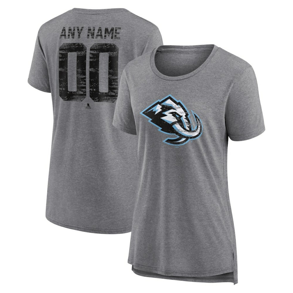 Utah Mammoth Women's Heritage Custom Tri-Blend T-Shirt - Gray | US 203467451