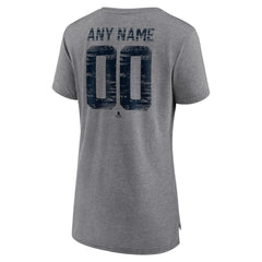 Vancouver Canucks Women's Heritage Custom Tri-Blend T-Shirt - Gray | US 203467453