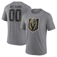 Vegas Golden Knights Heritage Custom Tri-Blend T-Shirt - Gray | US 203467454