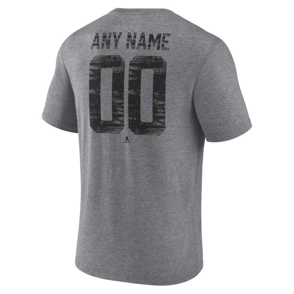 Vegas Golden Knights Heritage Custom Tri-Blend T-Shirt - Gray | US 203467454