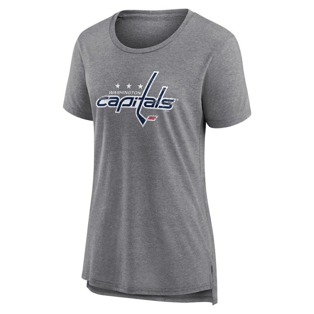 Washington Capitals Women's Heritage Custom Tri-Blend T-Shirt - Gray | US 203467457