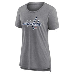 Washington Capitals Women's Heritage Custom Tri-Blend T-Shirt - Gray | US 203467457