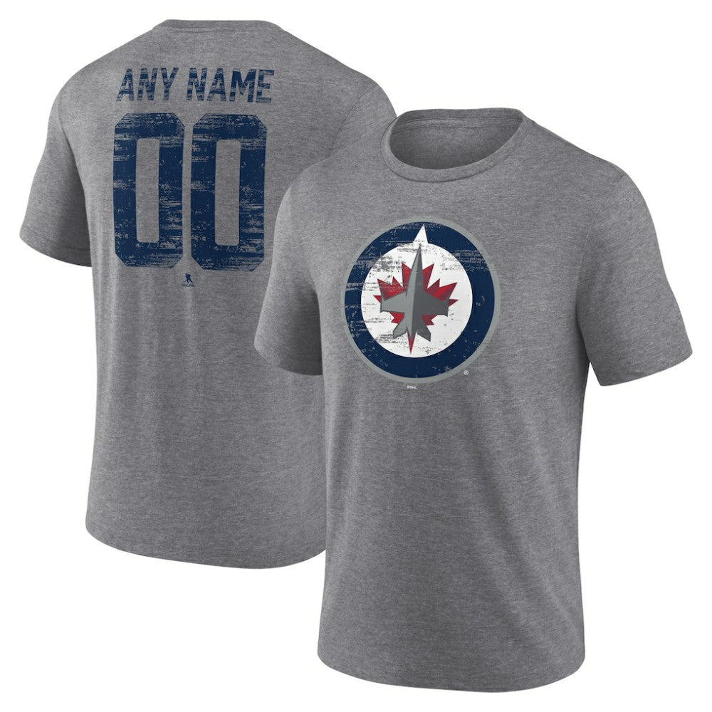 Winnipeg Jets Heritage Custom Tri-Blend T-Shirt - Gray | US 203467458