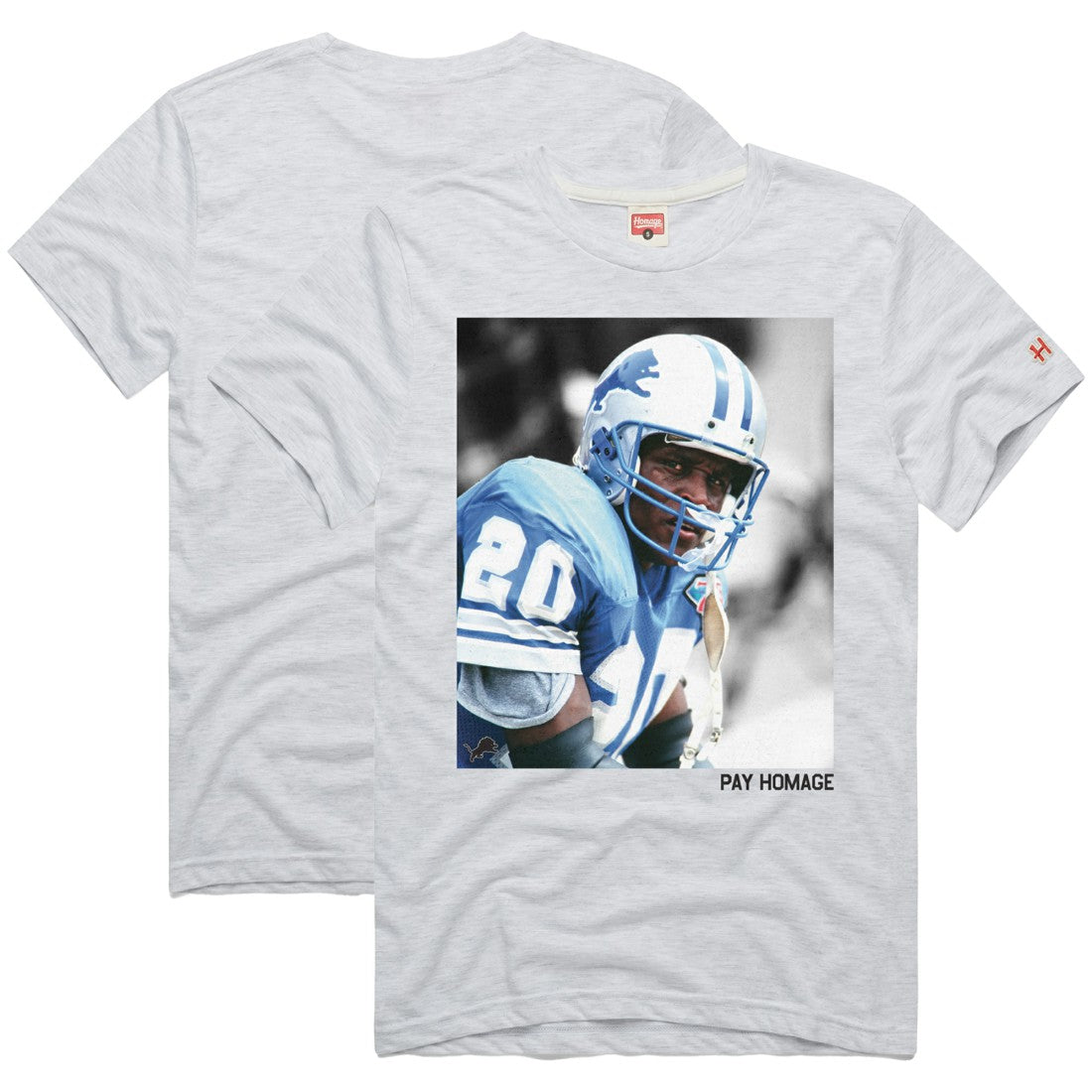 Barry Sanders Detroit Lions Homage Unisex Pay Homage Tri-Blend T-Shirt - Ash T-shirts
