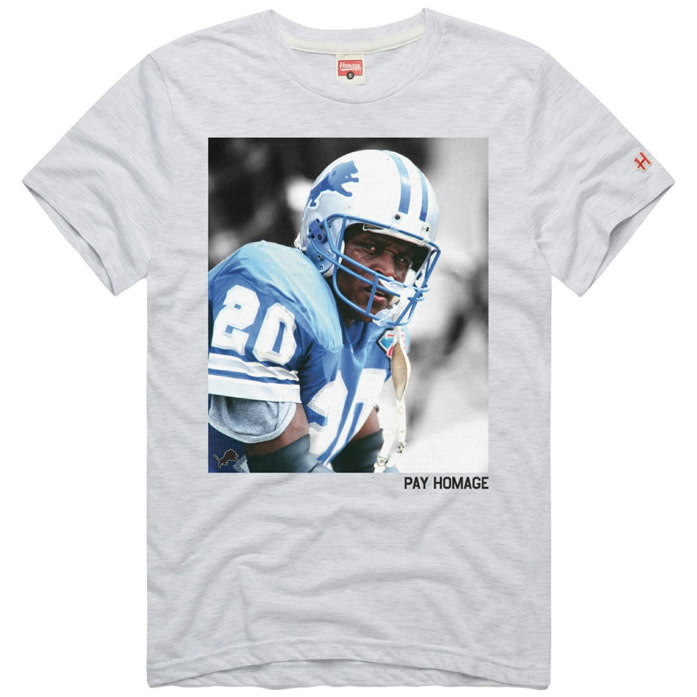 Barry Sanders Detroit Lions Homage Unisex Pay Homage Tri-Blend T-Shirt - Ash T-shirts