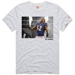 Ray Lewis Baltimore Ravens Homage Unisex Pay Homage Tri-Blend T-Shirt - Ash T-shirts