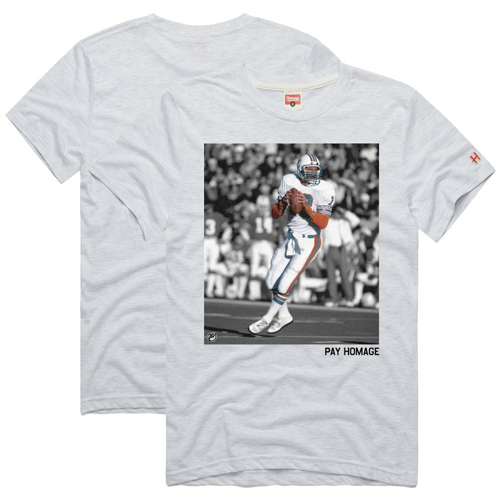 Dan Marino Miami Dolphins Homage Unisex Pay Homage Tri-Blend T-Shirt - Ash T-shirts