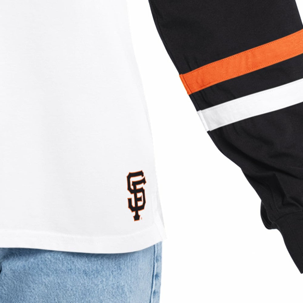 San Francisco Giants G-III 4Her by Carl Banks Women's Key Player Oversized Hooded Long Sleeve T-Shirt - White/Black T-shirts