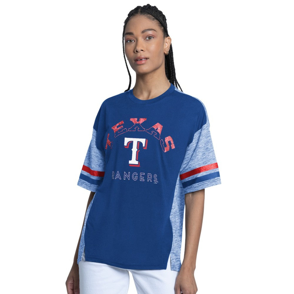 Texas Rangers G-III 4Her by Carl Banks Women's Off-Season Oversized Top - Royal Tops