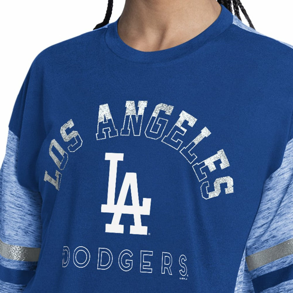 Los Angeles Dodgers G-III 4Her by Carl Banks Women's Off-Season Oversized Top - Royal Tops