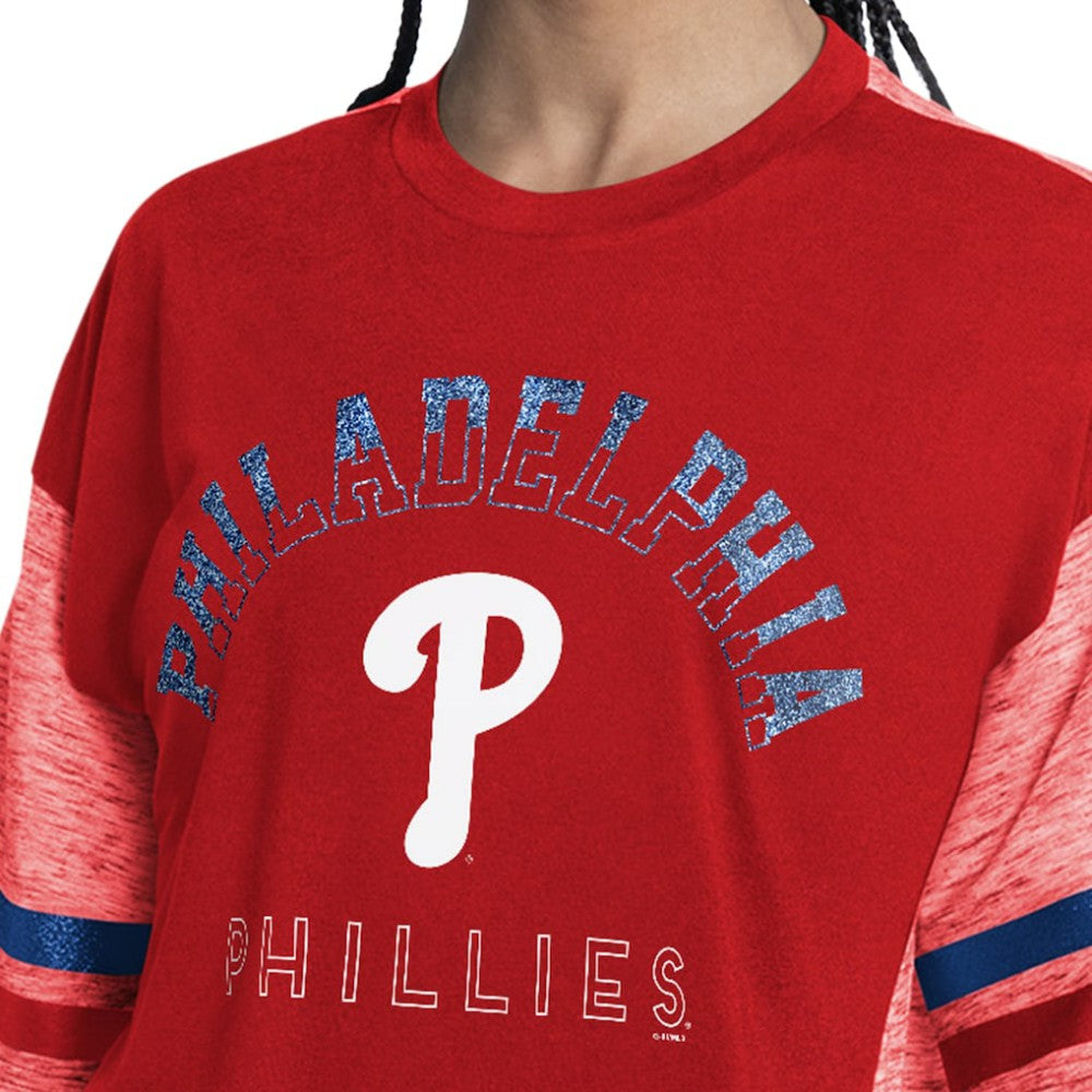 Philadelphia Phillies G-III 4Her by Carl Banks Women's Off-Season Oversized Top - Red Tops