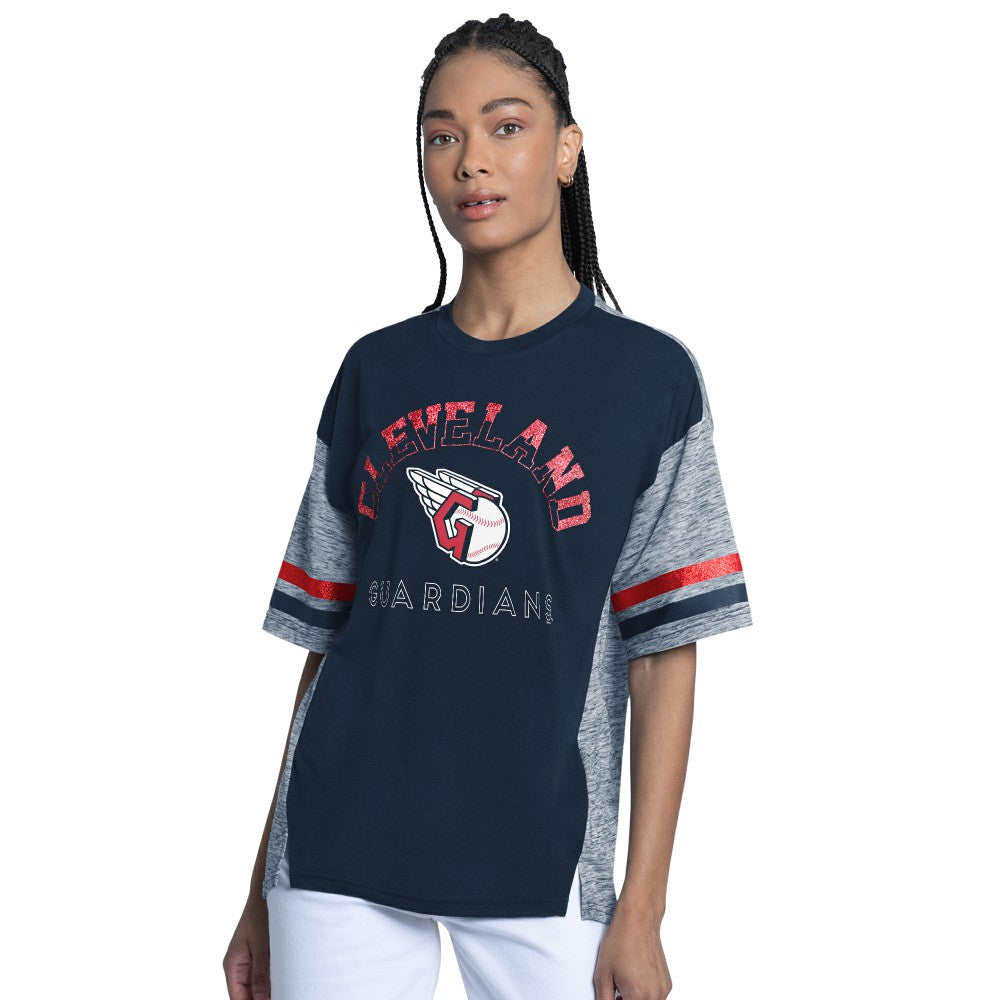 Cleveland Guardians G-III 4Her by Carl Banks Women's Off-Season Oversized Top - Navy Tops
