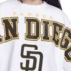 San Diego Padres G-III 4Her by Carl Banks Women's Bleachers Cropped Pullover Sweatshirt - White Pullover