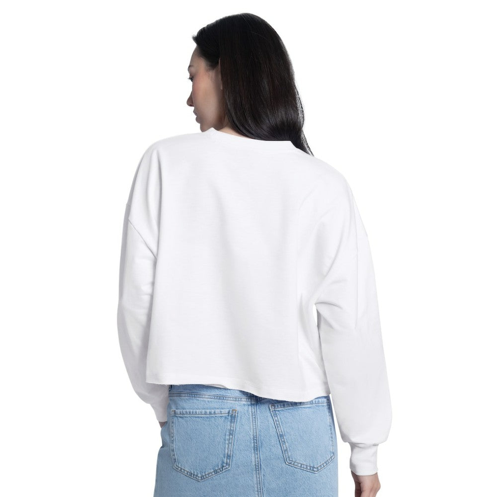 Chicago Cubs G-III 4Her by Carl Banks Women's Bleachers Cropped Pullover Sweatshirt - White Pullover