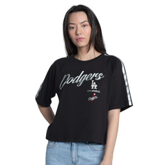 Los Angeles Dodgers G-III 4Her by Carl Banks Women's Classic Play Cropped T-Shirt - Black T-shirts