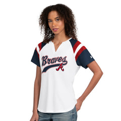 Atlanta Braves Starter Women's Game On Notch Neck T-Shirt - White T-shirts