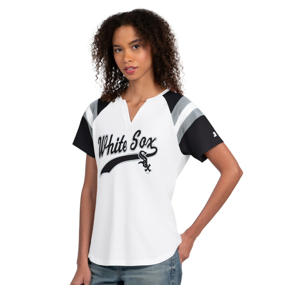 Chicago White Sox Starter Women's Game On Notch Neck T-Shirt - White T-shirts