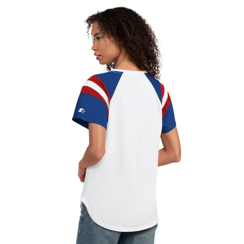 Chicago Cubs Starter Women's Game On Notch Neck T-Shirt - White T-shirts