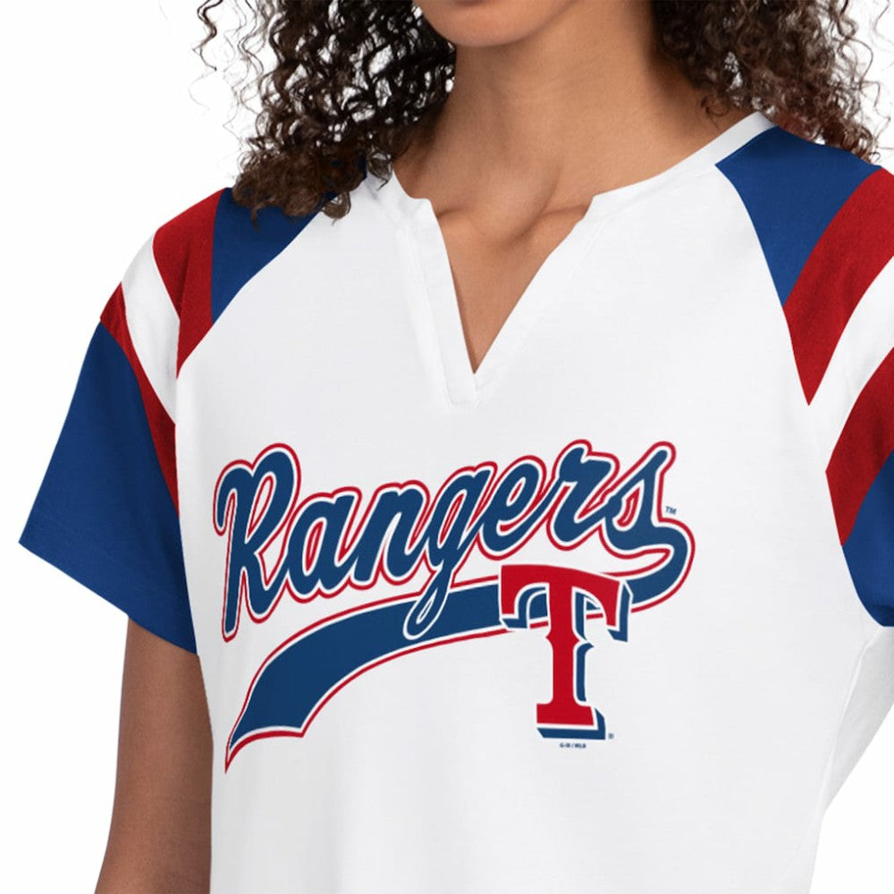 Texas Rangers Starter Women's Game On Notch Neck T-Shirt - White T-shirts