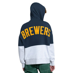 Milwaukee Brewers Starter Women's Wishbone Full-Zip Hoodie - Navy/Heather Gray Hoodies