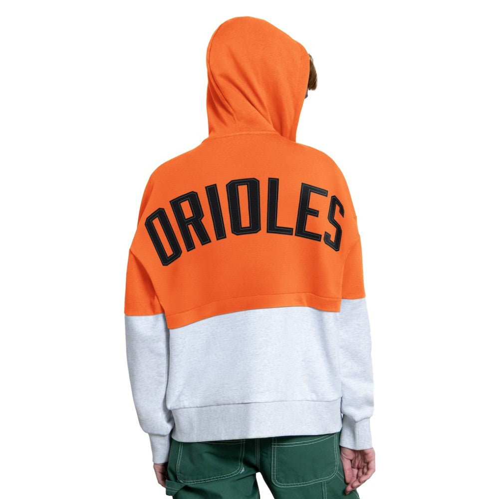 Baltimore Orioles Starter Women's Wishbone Full-Zip Hoodie - Orange/Heather Gray Hoodies