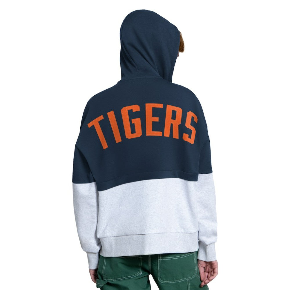 Detroit Tigers Starter Women's Wishbone Full-Zip Hoodie - Navy/Heather Gray Hoodies