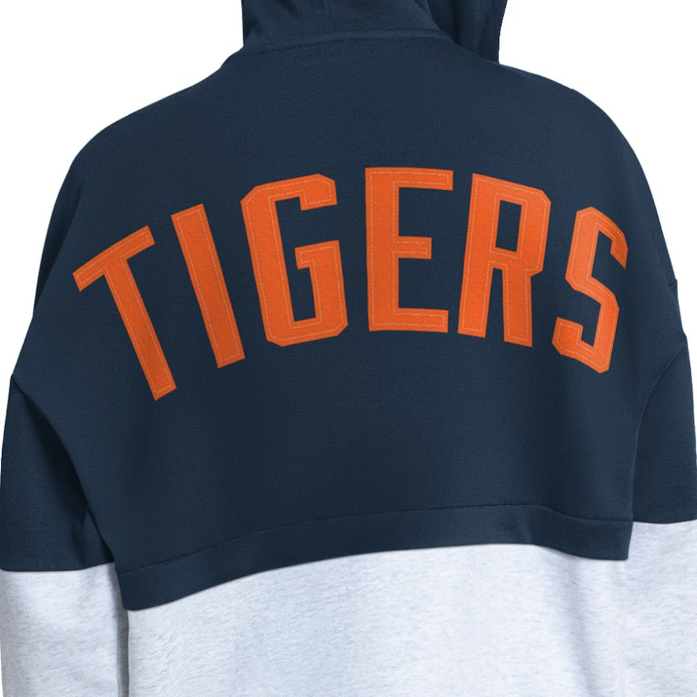 Detroit Tigers Starter Women's Wishbone Full-Zip Hoodie - Navy/Heather Gray Hoodies