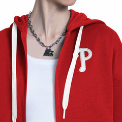 Philadelphia Phillies Starter Women's Wishbone Full-Zip Hoodie - Red/Heather Gray Hoodies