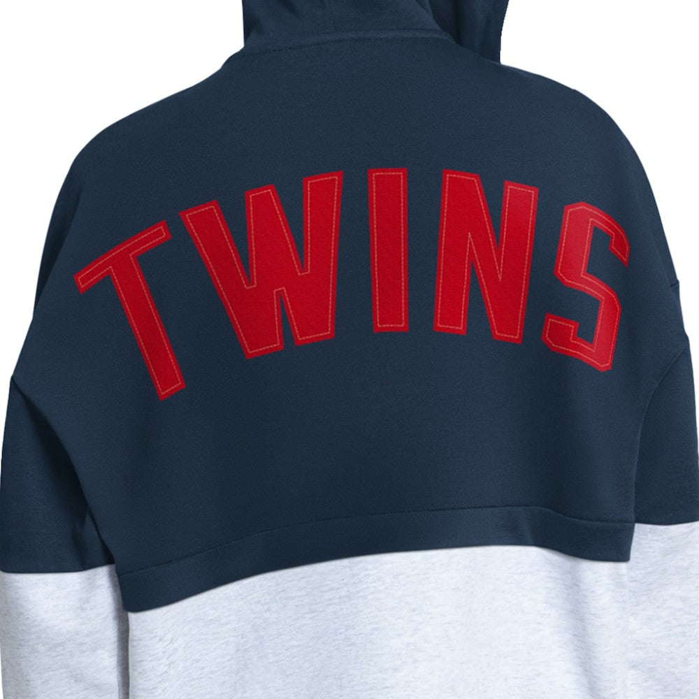 Minnesota Twins Starter Women's Wishbone Full-Zip Hoodie - Navy/Heather Gray Hoodies