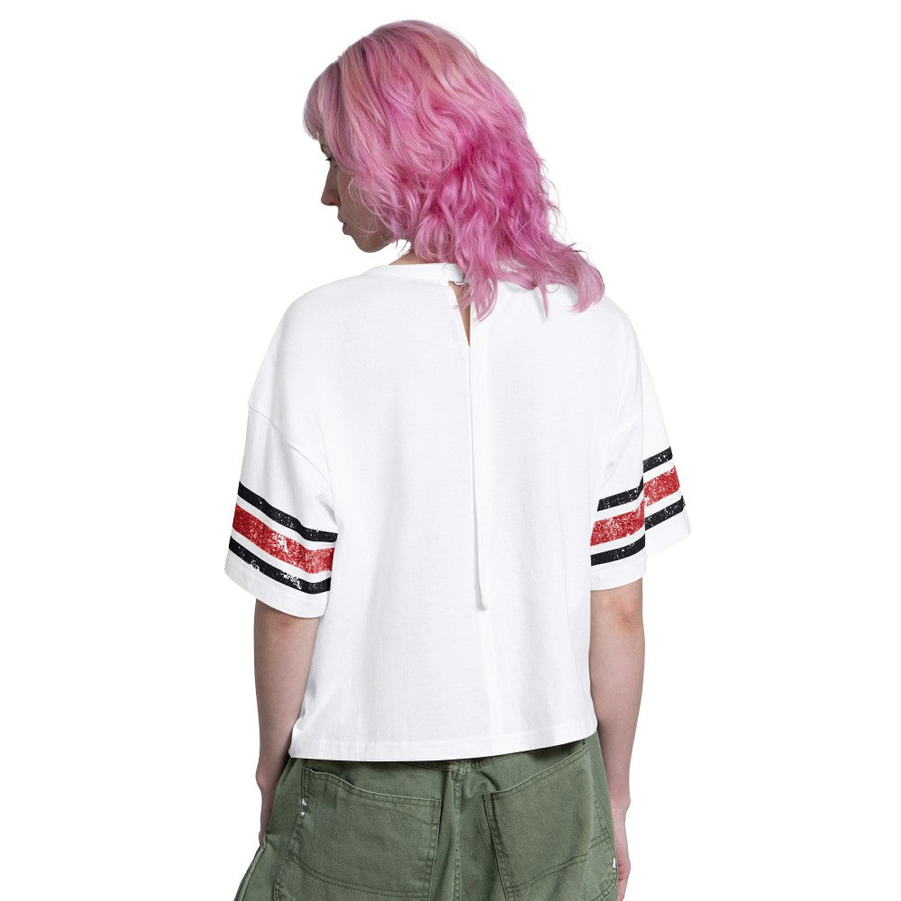 Cincinnati Reds Starter Women's Cropped Hurry Up Offense T-Shirt - White T-shirts