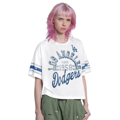 Los Angeles Dodgers Starter Women's Cropped Hurry Up Offense T-Shirt - White T-shirts