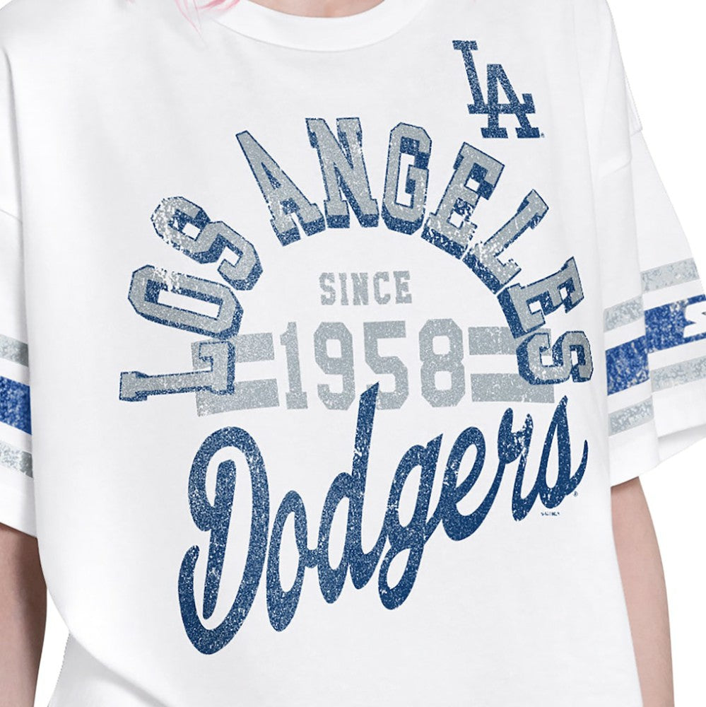 Los Angeles Dodgers Starter Women's Cropped Hurry Up Offense T-Shirt - White T-shirts