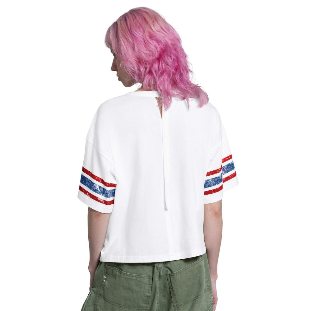 Chicago Cubs Starter Women's Cropped Hurry Up Offense T-Shirt - White T-shirts