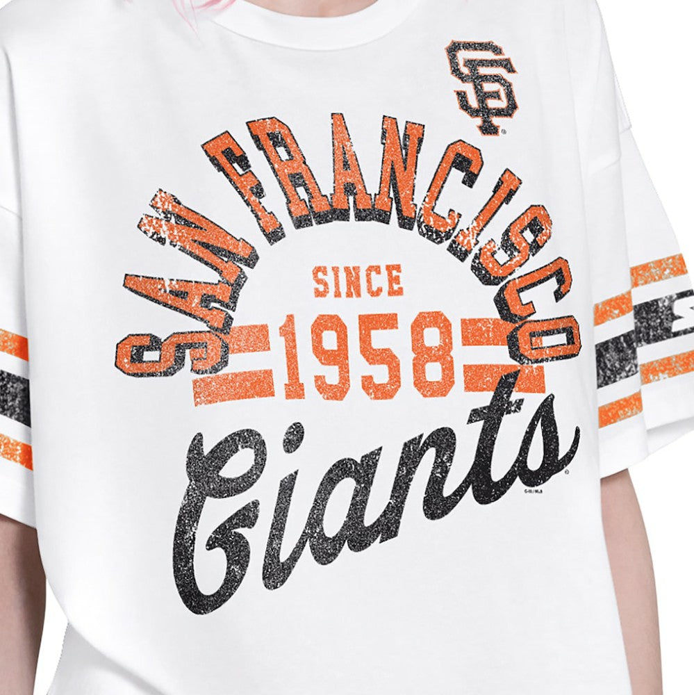 San Francisco Giants Starter Women's Cropped Hurry Up Offense T-Shirt - White T-shirts