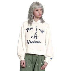 New York Yankees Starter Women's Baseline Hoodie Sweatshirt - Cream Hoodies