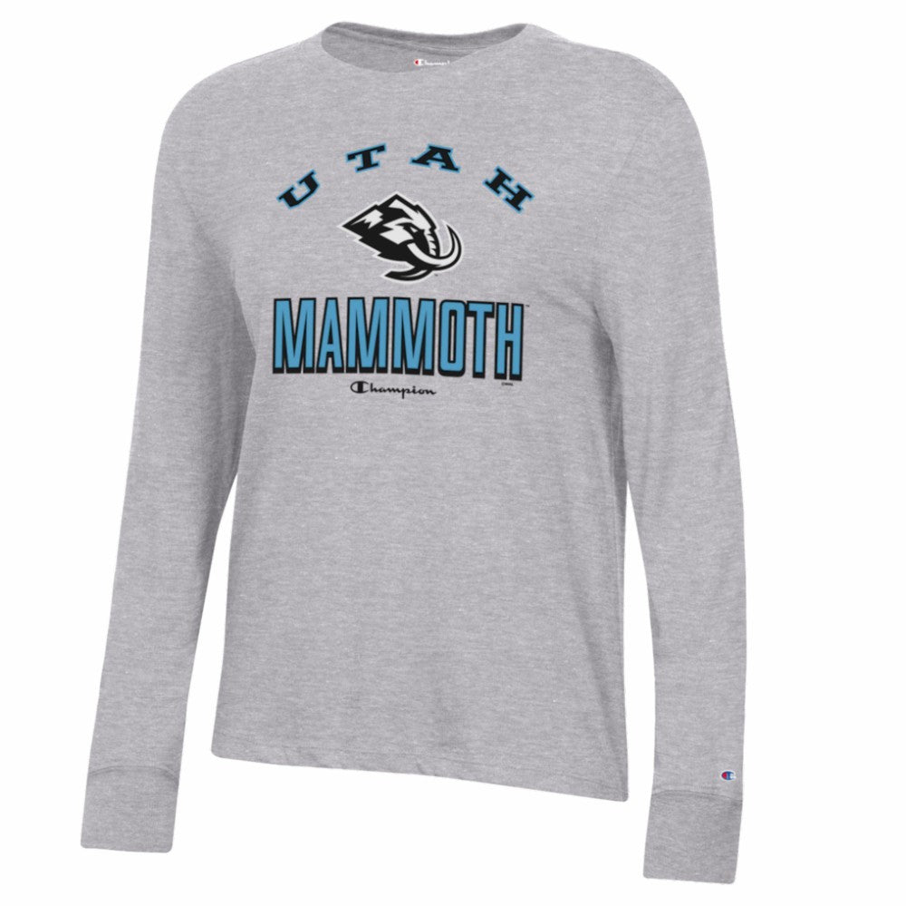 Utah Mammoth Champion Women's Core Long Sleeve T-Shirt - Gray | US 203468134