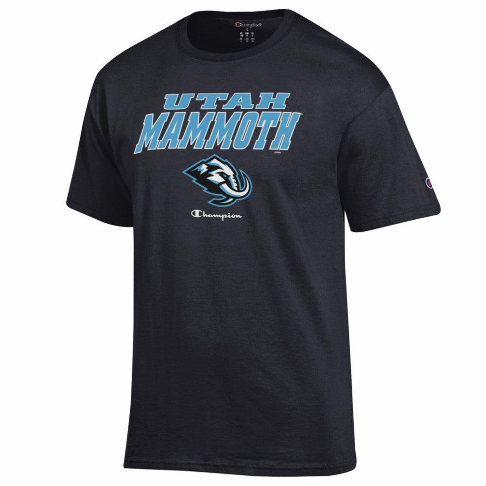 Utah Mammoth Champion Jersey T-Shirt - Black | US 203468139