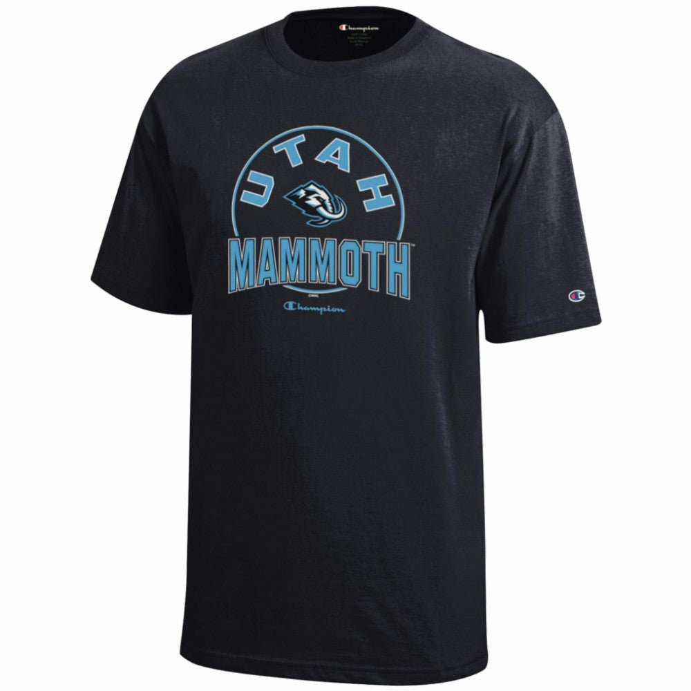 Utah Mammoth Champion Youth Jersey T-Shirt - Black | US 203468140