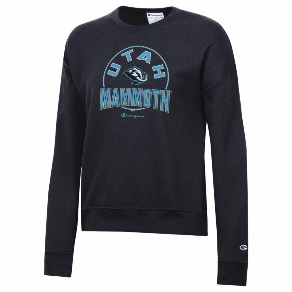 Utah Mammoth Champion Women's Powerblend Fleece Sweatshirt - Black | US 203468143