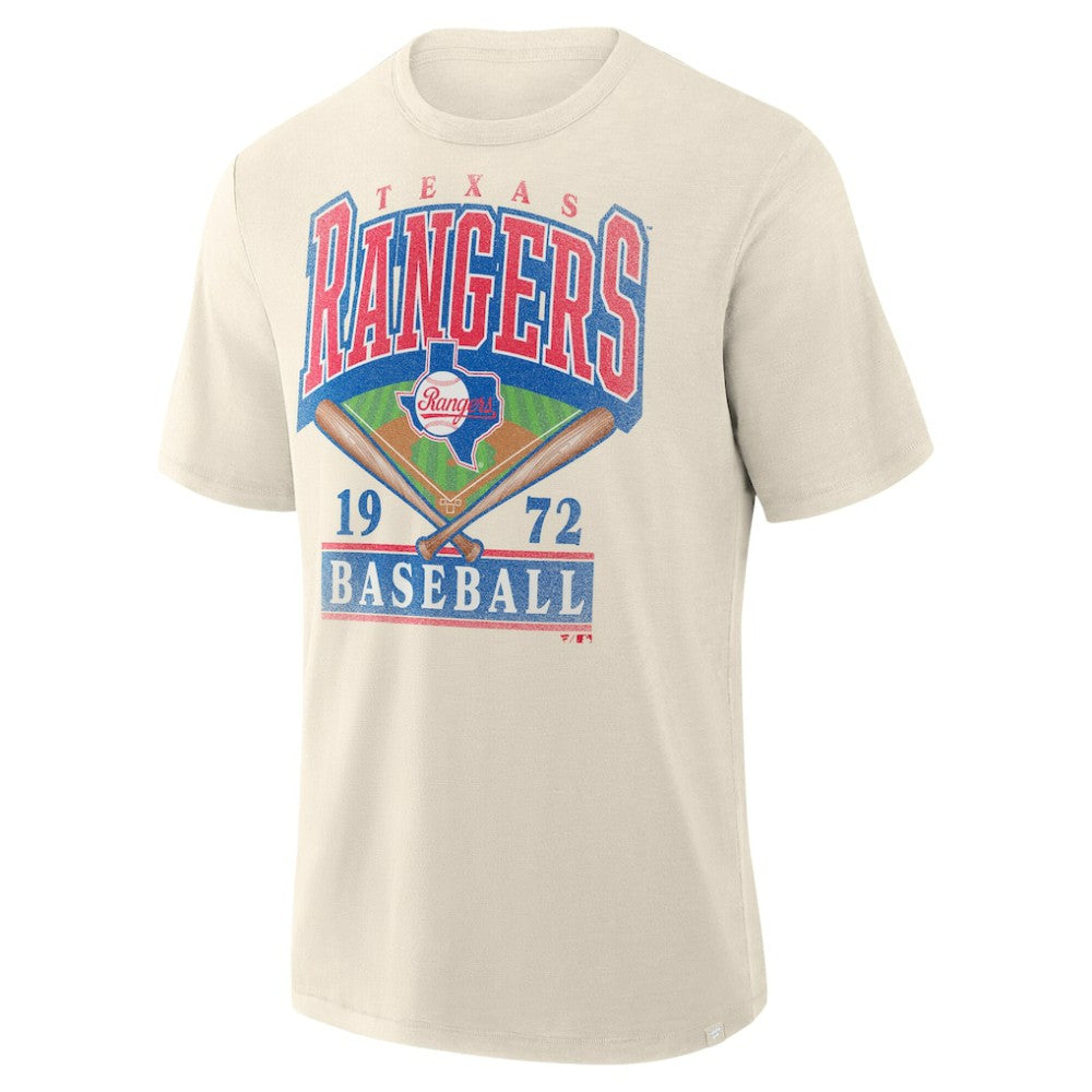 Texas Rangers Profile Big & Tall Screen Print T-Shirt - Cream T-shirts