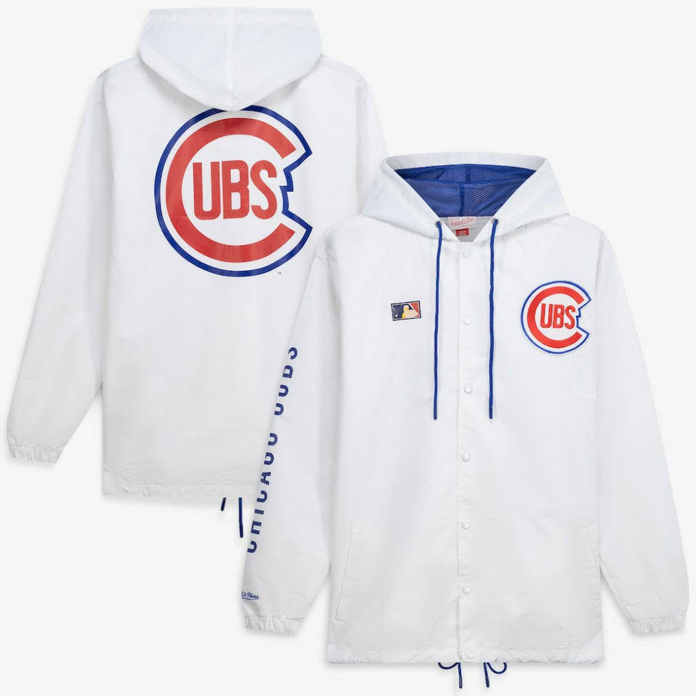 Chicago Cubs Mitchell & Ness Big & Tall Full-Snap Hooded Jacket - White Jackets