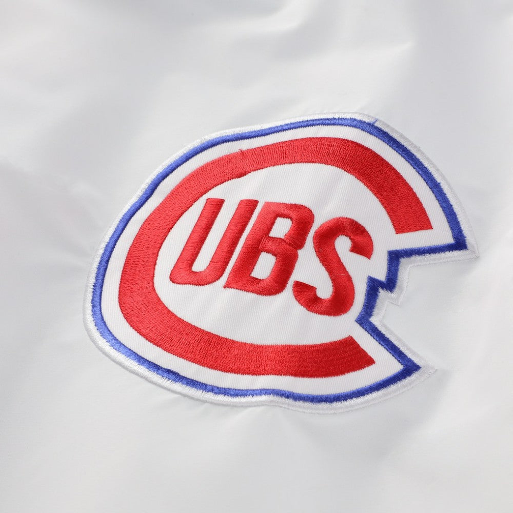 Chicago Cubs Mitchell & Ness Big & Tall Full-Snap Hooded Jacket - White Jackets