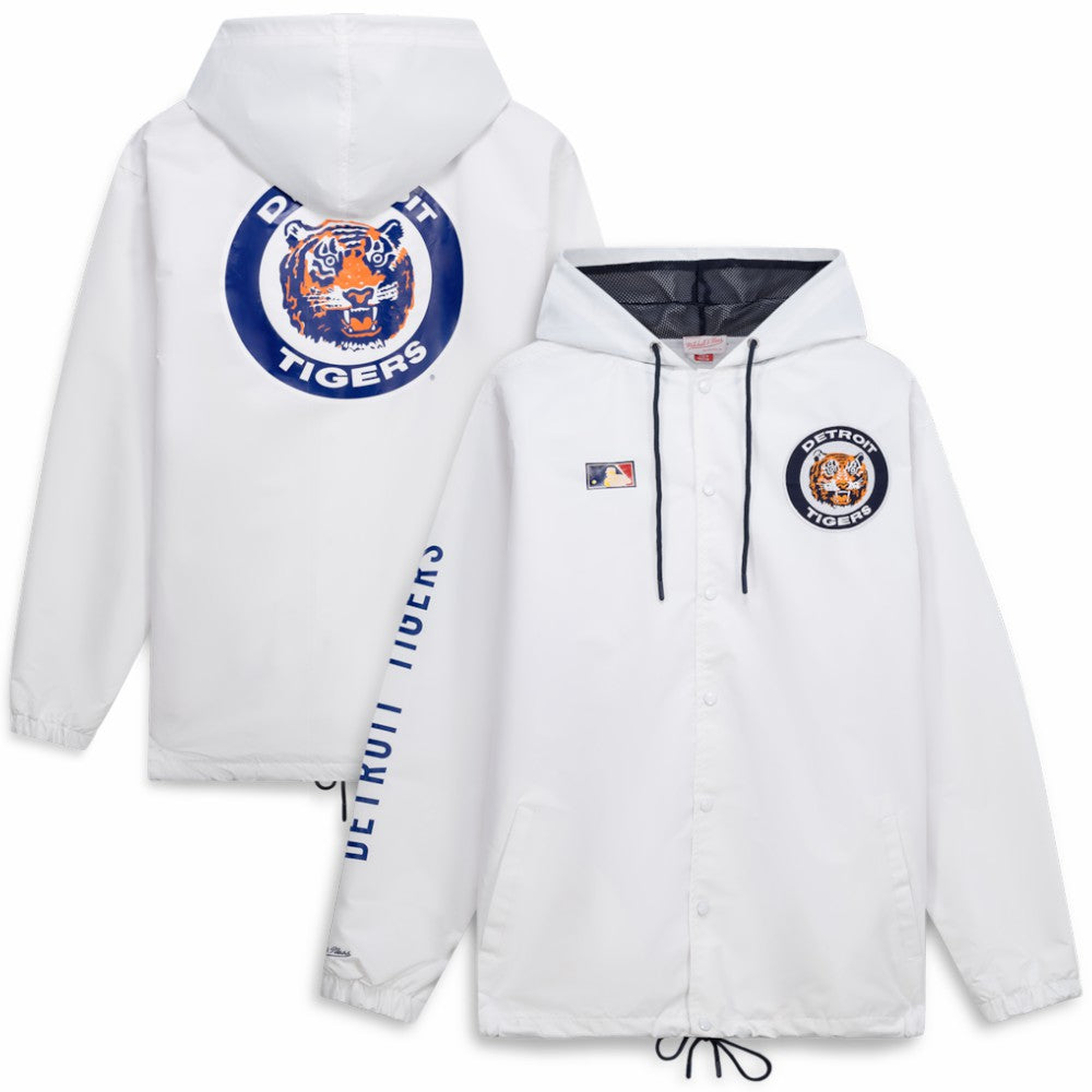 Detroit Tigers Mitchell & Ness Big & Tall Full-Snap Hooded Jacket - White Jackets