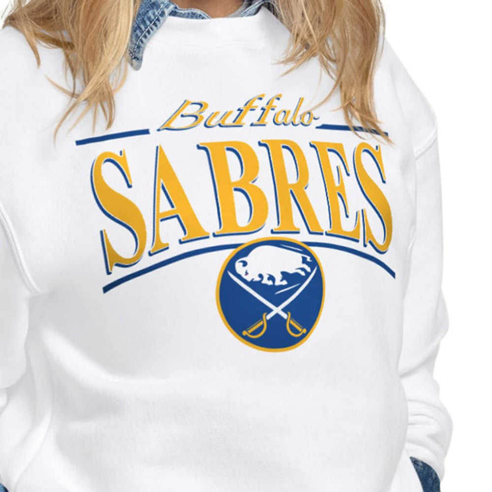 Buffalo Sabres Starter Women's Arch Stripe Fleece Sweatshirt - White | US 203468838