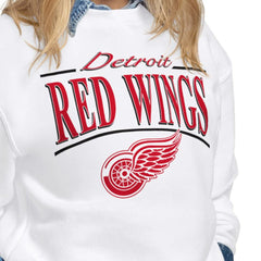 Detroit Red Wings Starter Women's Arch Stripe Fleece Sweatshirt - White | US 203468857