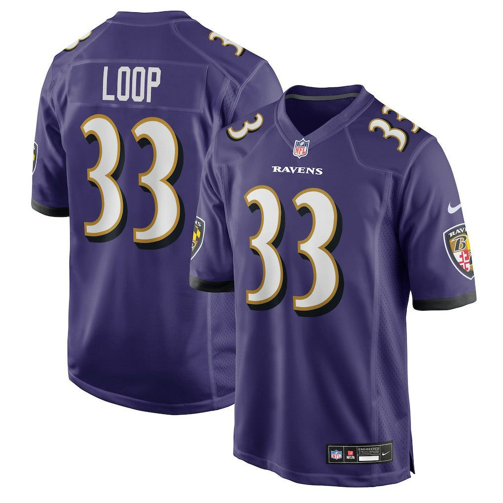 Tyler Loop Baltimore Ravens Team Game Jersey - Purple Jerseys