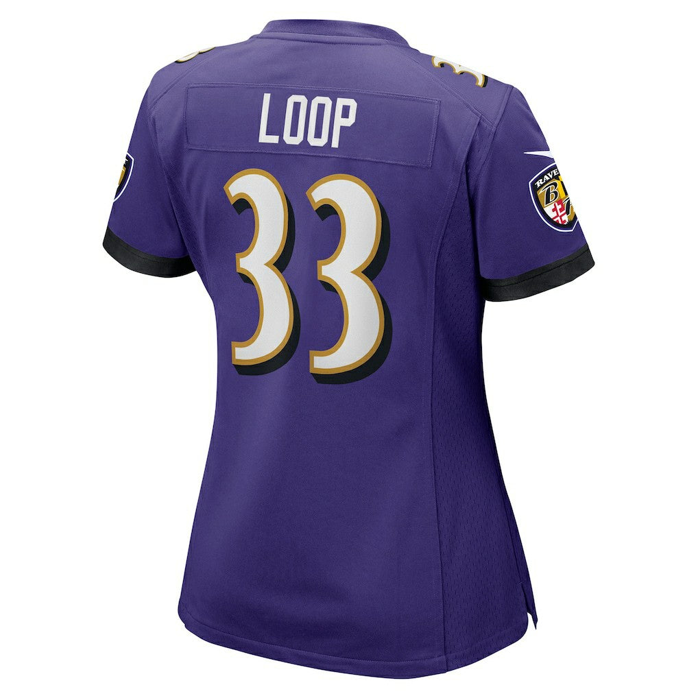 Tyler Loop Baltimore Ravens Women's Team Game Jersey - Purple Jerseys