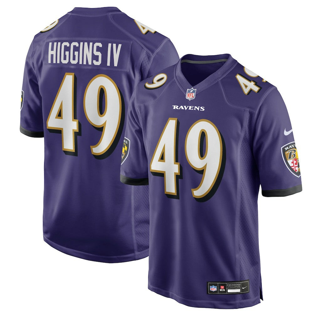 Jay Higgins IV Baltimore Ravens Team Game Jersey - Purple Jerseys