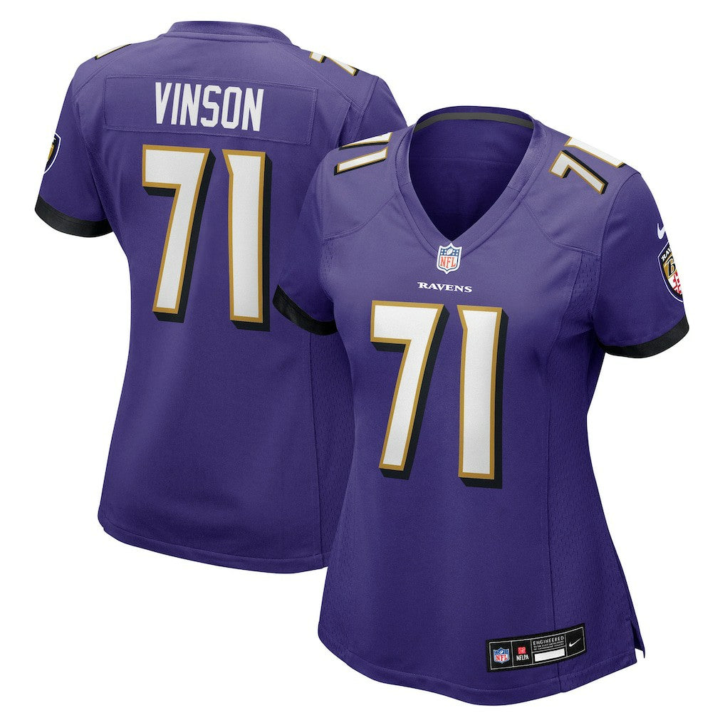 Carson Vinson Baltimore Ravens Women's Team Game Jersey - Purple Jerseys