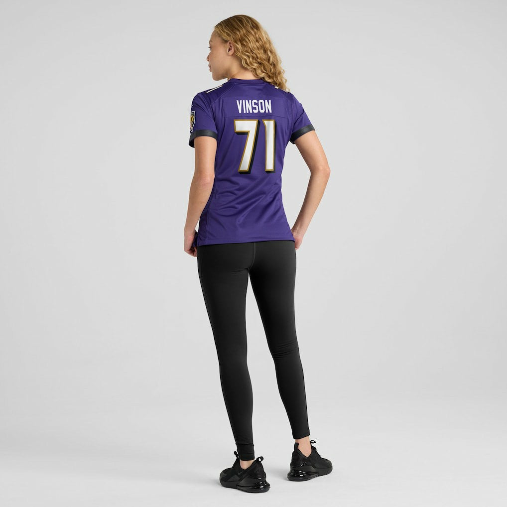 Carson Vinson Baltimore Ravens Women's Team Game Jersey - Purple Jerseys